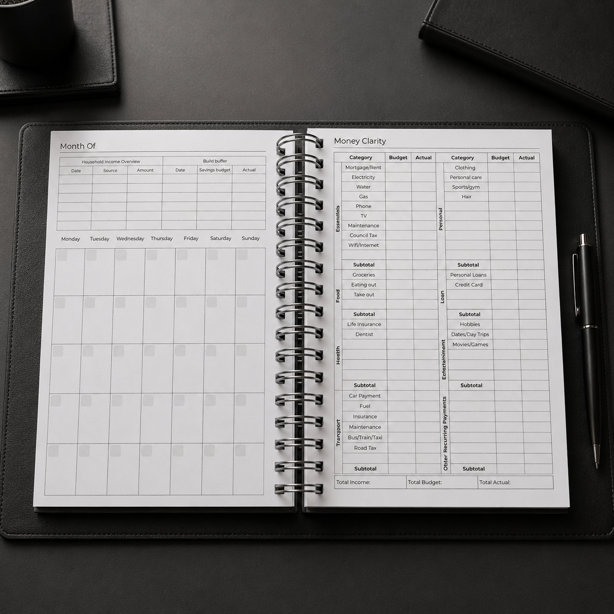 The Reset Daily Planner - Black
