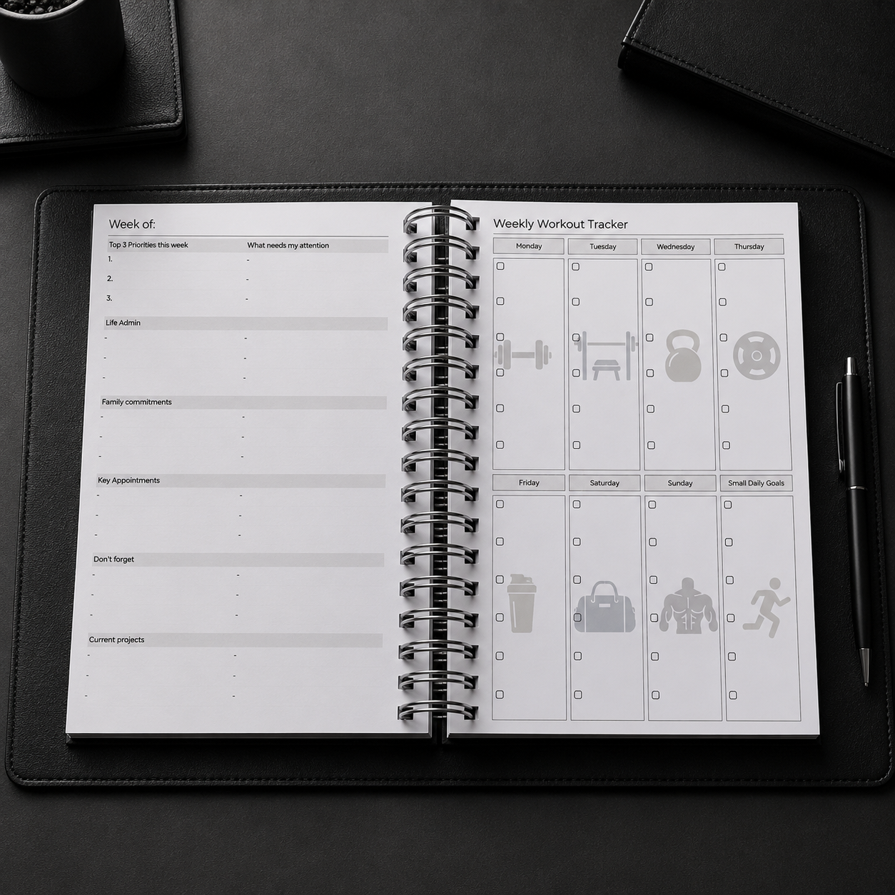 The Reset Daily Planner - Black
