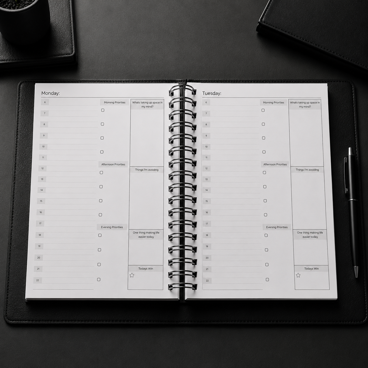 The Reset Daily Planner - Black